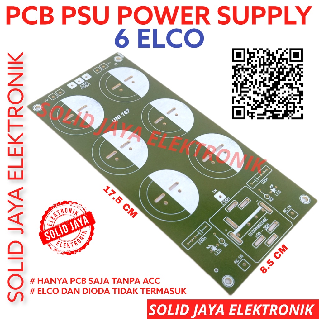 PCB PSU 6 ELCO CAPASITOR KAPASITOR ELKO 6ELCO 6ELKO POWER SUPLY REGULATOR POWER SUPPLY CIRCUIT PAPAN PCB ELCO REG PSU CIRCUIT BOARD PAPAN PCB