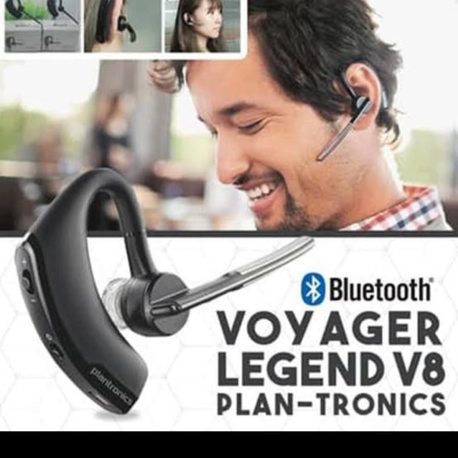 Headset Bluetooth Voyager Legend Stereo V8 Bass Earphone Plus Headset Sambungan