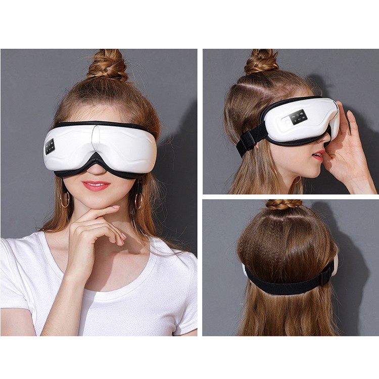 Alat Pijat Kompres Mata Smart Airbag Vibration Eye Massager Bluetooth Music - 001 - White