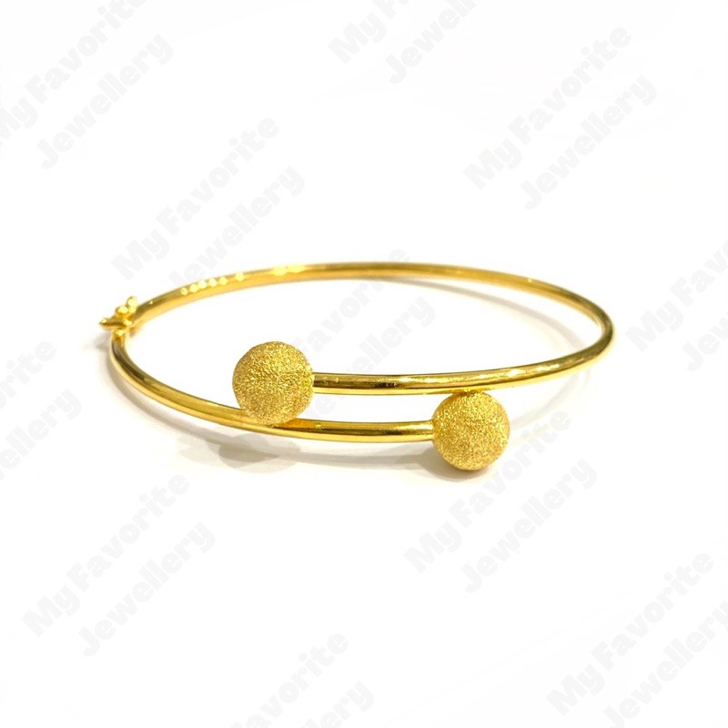 Gelang Lilit Silang Bola Kristal Pasir Emas Asli Kadar 700 dan 875