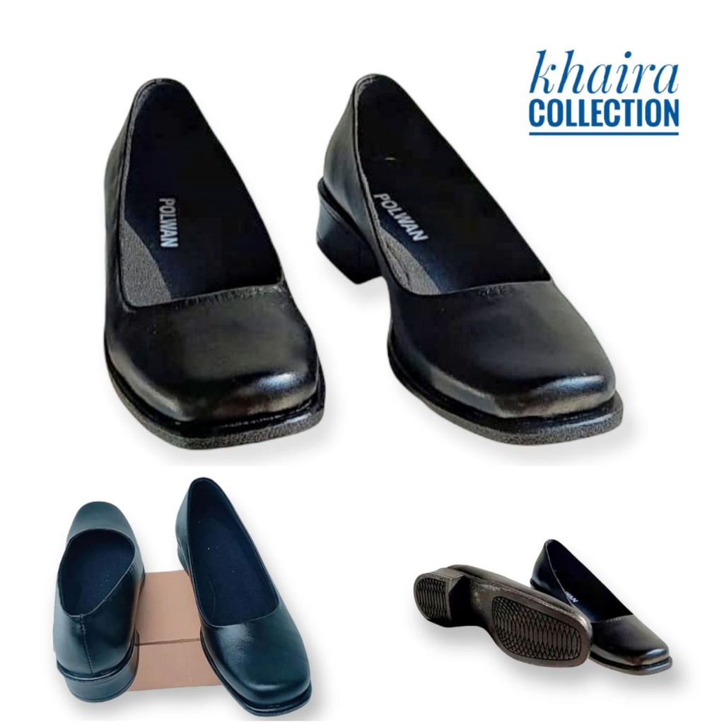 SEPATU WANITA PANTOFEL POLRI ASLI KULIT