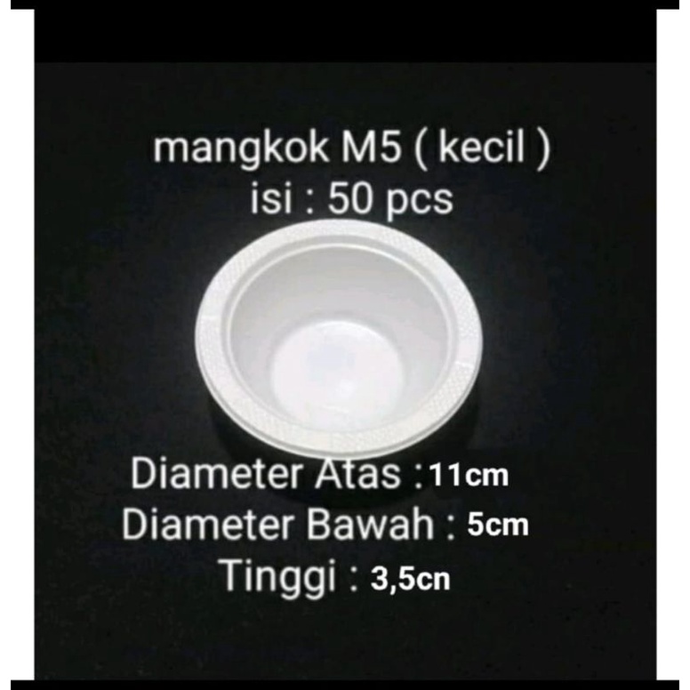 mangkok plastik M5 uk kecil mangkok pesta sekali pakai M5 (kecil)