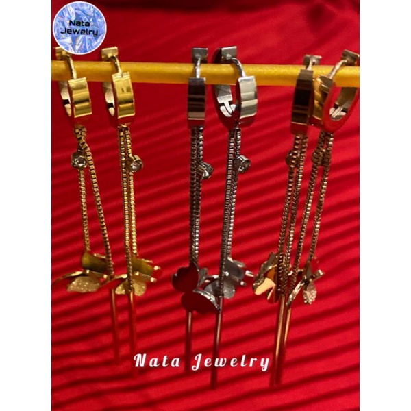 Anting Titanium Kupu-Kupu/Terbaru