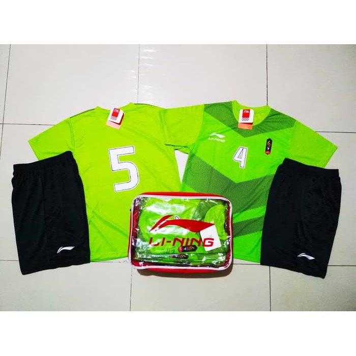 Olahraga SETELAN Kaos TIM Baju Celana Bola / Futsal / Volly LUSINAN L137 Green