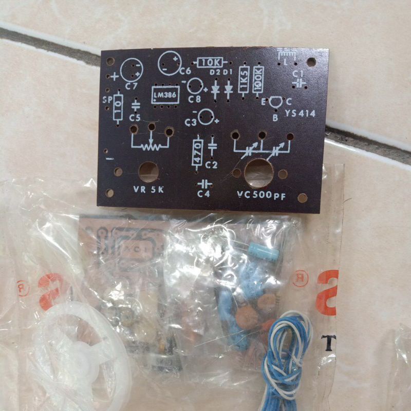 radio mw 1 transitor 2 pcb 1kit beserta komponen