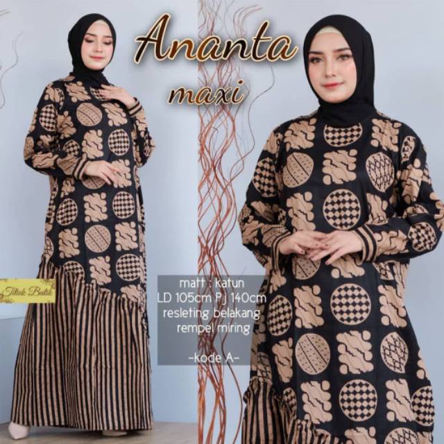 GAMIS MODEREN/GAMIS BATIK SOGAN/GAMIS ANANTA MAXY/RF BATIK