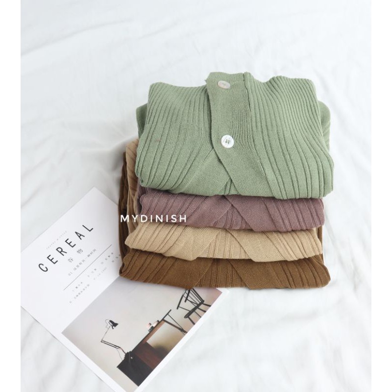 Syella puffy cardy - Kardigan Wanita Rajut Korean Style