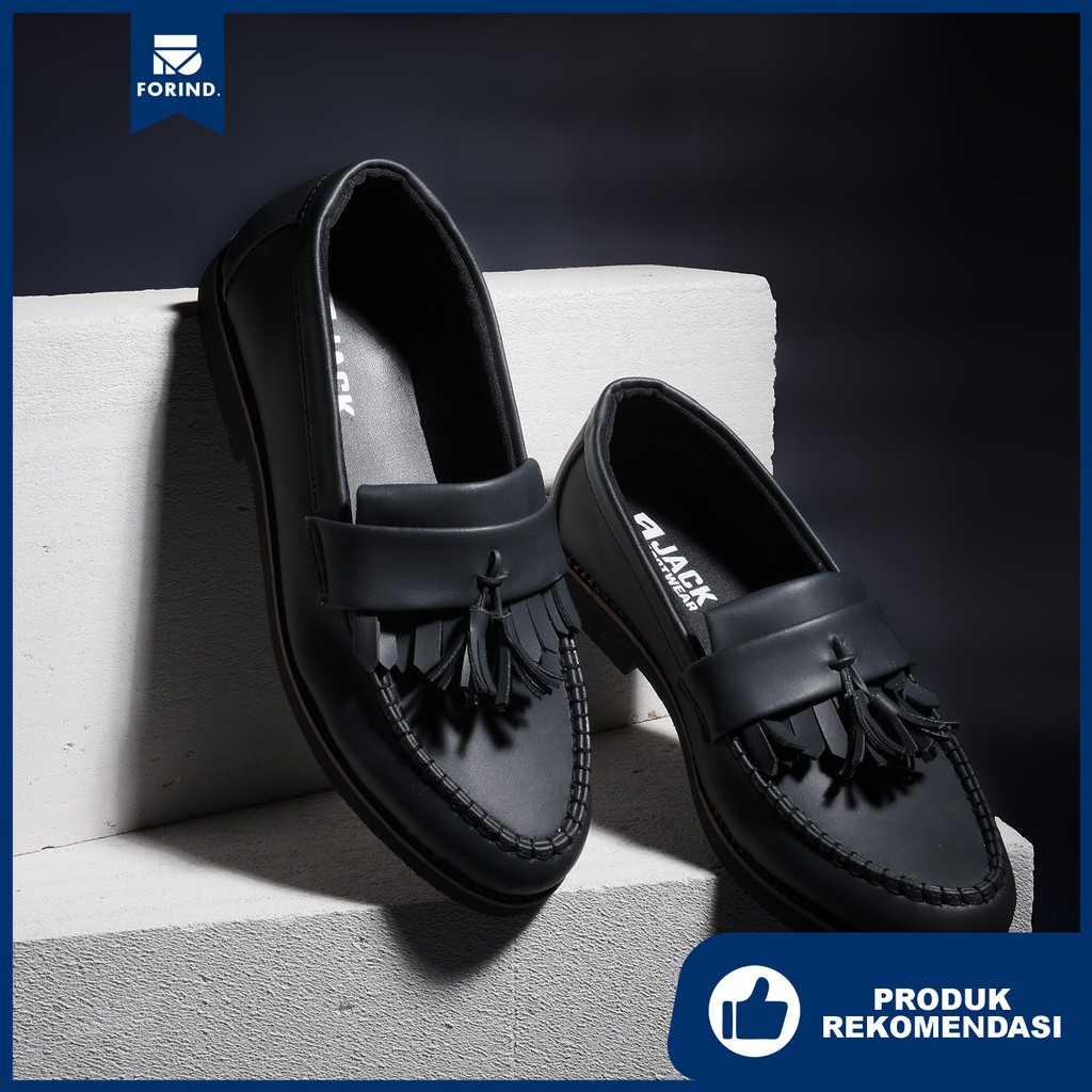 Aaron Black | Sepatu Loafer Klasik Formal Pria/Cowok/Men Loafers Original Footwear Ori | FORIND JACK