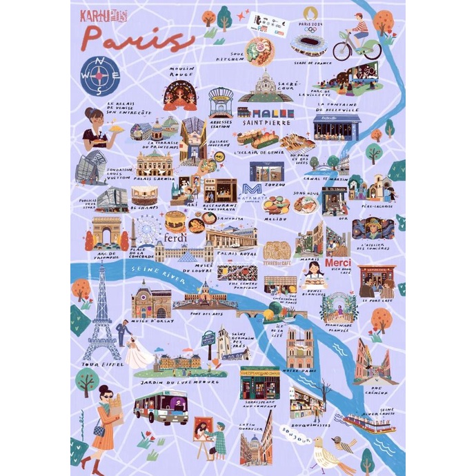 

BISA COD @pasarkartupos Paris map A4 poster PROMOKode 2809