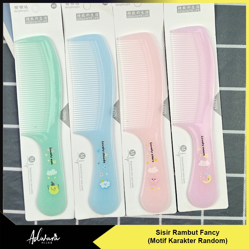 Sisir Rambut Plastik Tebal Gagang Fancy Motif Karakter (Warna Random)