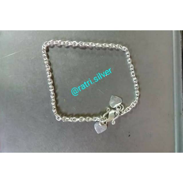 Gelang Medan Anak/ Perak Asli / Perhiasan Silver Wanita