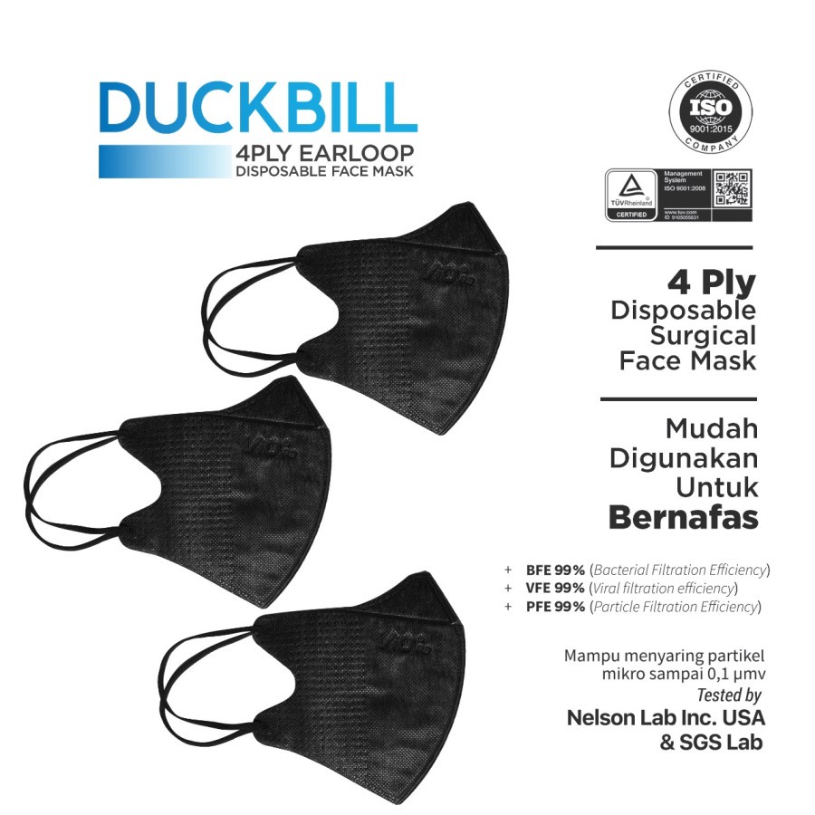 VIO MASKER DUCKBILL 4PLY EARLOOP ISI 3PCS