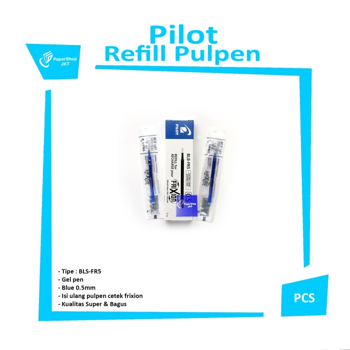 

TULIS-ALAT- PROMO!! LIMITED STOCK!! REFILL ISI PULPEN FRIXION PILOT 0.5 BIRU -ALAT-TULIS.