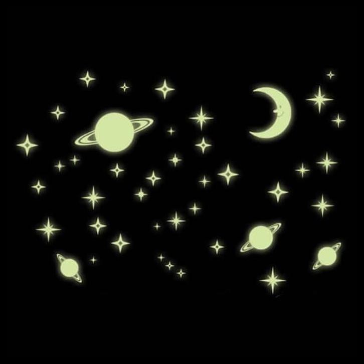 

Stiker Glow In The Dark Saturn Moon Stickers Aar009