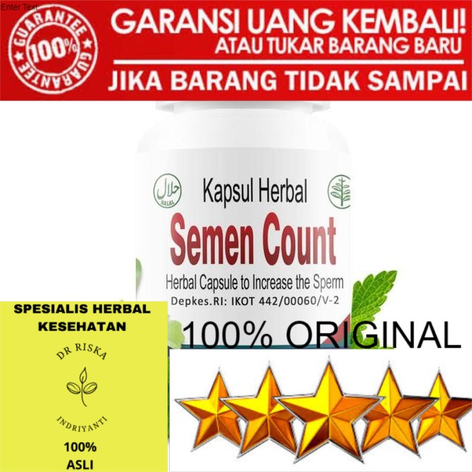 100% ASLI SEMEN COUNT- Obat Herbal Menambah Banyak Sperma, Kental, Semburan Kuat produk original
