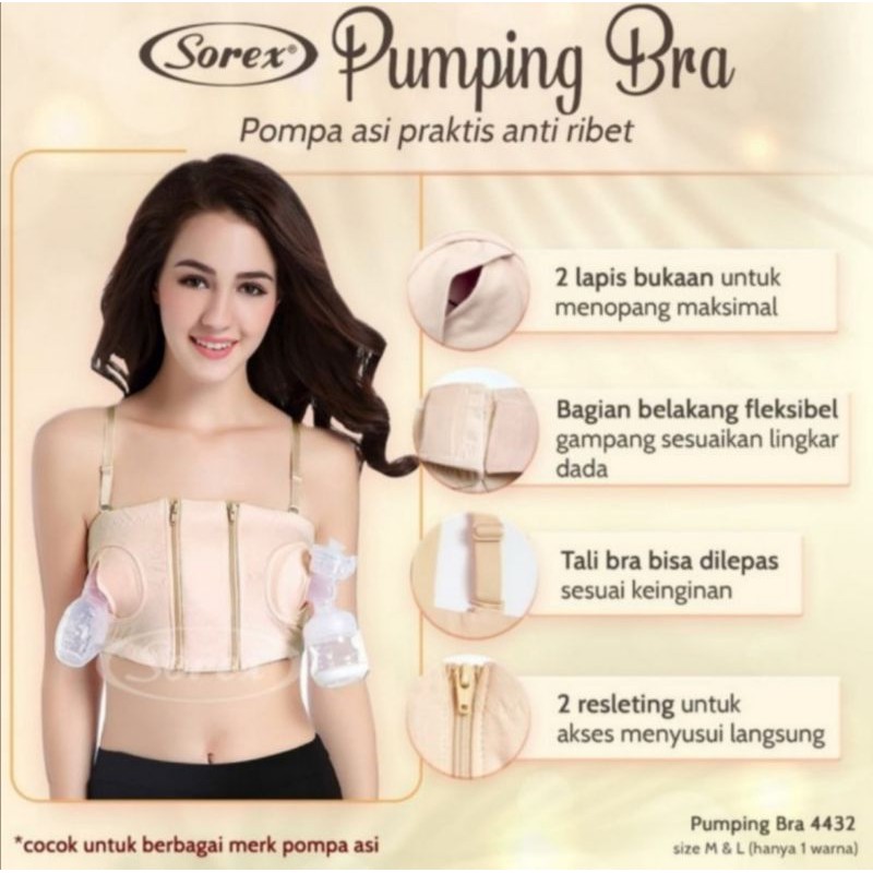 BH menyusui pompa asi Sorex 4432 hands Free pumping bra