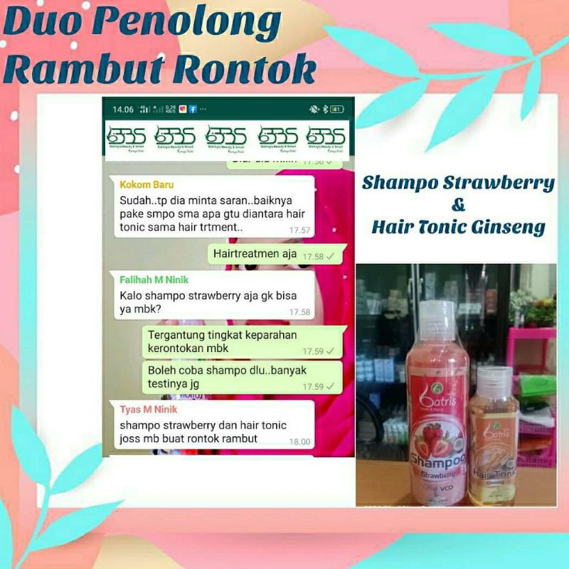 HAIR TONIC BATRISYIA/AMPUH UNTUK RAMBUT RONTOK MEMPERKUAT AKAR RAMBUT/ MENGURANGI KETOMBE