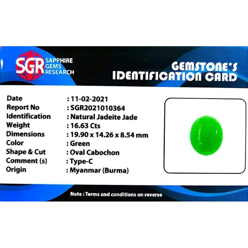 Batu natural giok burma beserta memo