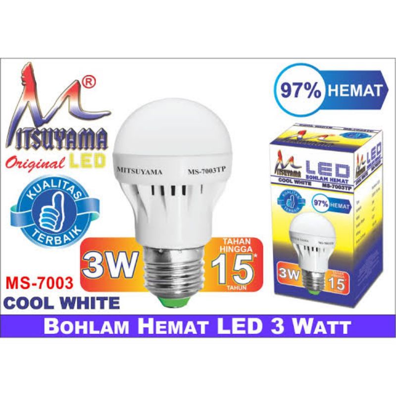 Bohlam putih Hemat LED 3 Watt MISUYAMA MS-7003TP