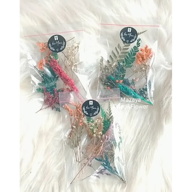 Paket Bunga Kering Rustic Bahan Mahar Seserahan - random Mixed Dried flower pack