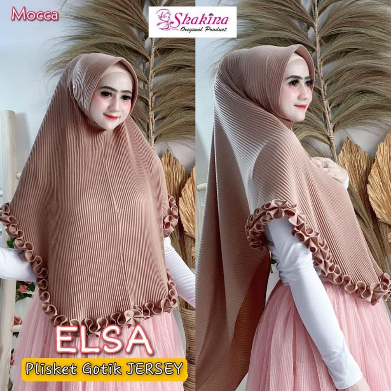 Jilbab Maryam Plisket Elsa Rempel Simpel Original Shakina-Mocca
