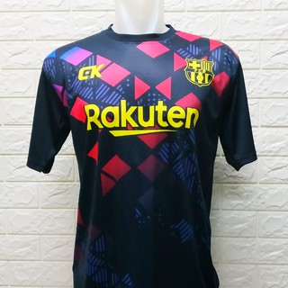 BAJU FUTSAL SEPAK BOLA FCB HITAM BAHAN  HYGET SERENA SIZE M 