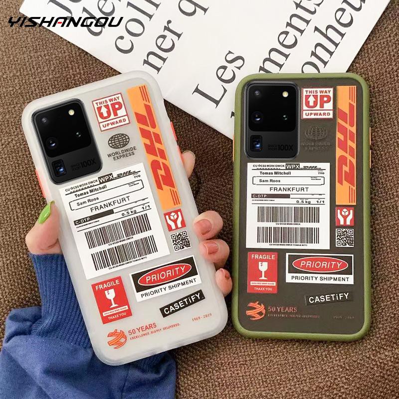 Samsung S20 Ultra S10 S9 Note 10 Plus Pro DHL Express Ticket Label Case Samsung S20 Plus