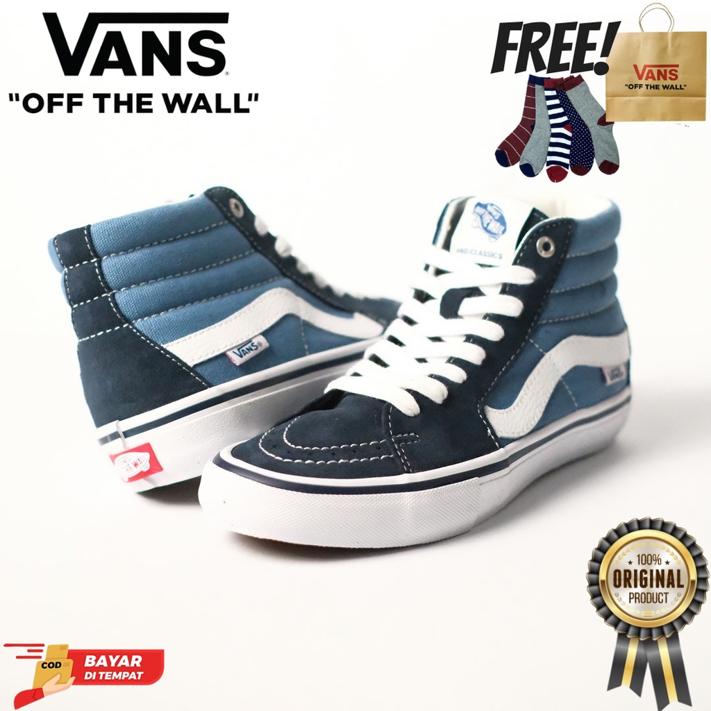 SALE DISKON! VANS PRO SK8-HI NAVY/WHITE 100% ORIGINAL BNIB