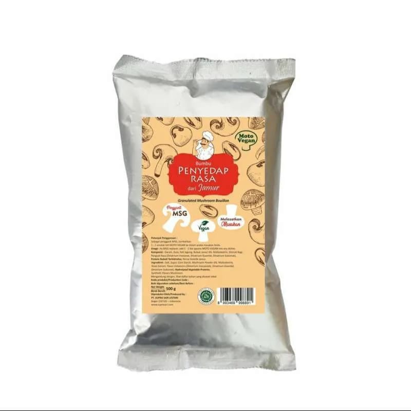 

Motovegan kaldu jamur non msg kaldu mpasi penyedap rasa JSR HALAL 500gram vegan