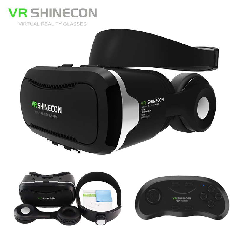 VR game Newest 3D Glasses VR BOX  with headphone Virtual Reality 3D Video Glasses VR helmet  for