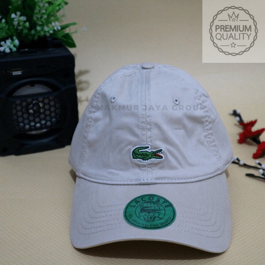 Topi LCT( Logo Buaya Kecil)Baseball Caps Import - CREAM-