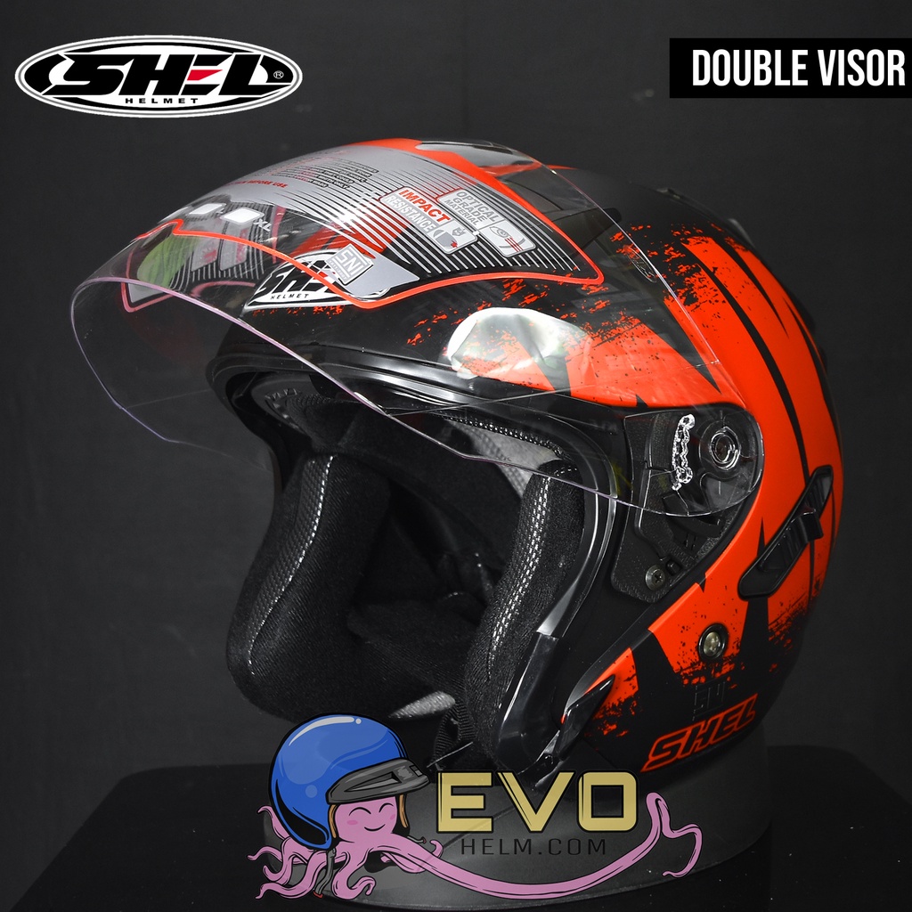 HELM HALF FACE SHEL ROVER SABER CARBON MOTIF LENGKAP ( ONGKIR 2KG SAJA )