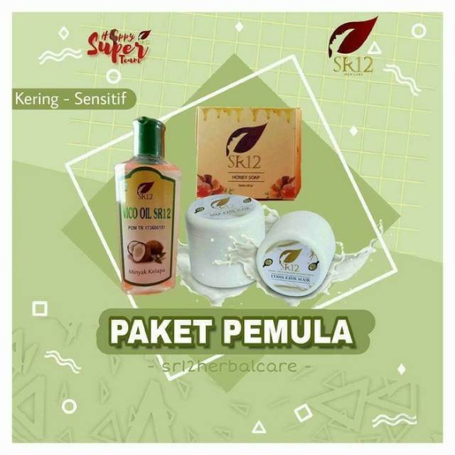 Paket pemula kulit kering sensitif SR12 BPOM ORIGINAL