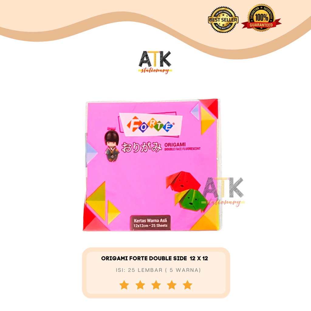 

Kertas Origami Forte Double Side 12 X 12 / Kertas Lipat 2 Sisi atk