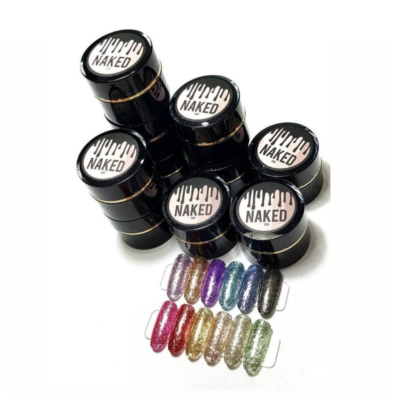 kutek Gel Color platinum Diamond series kutek glitter nail Art NAKED