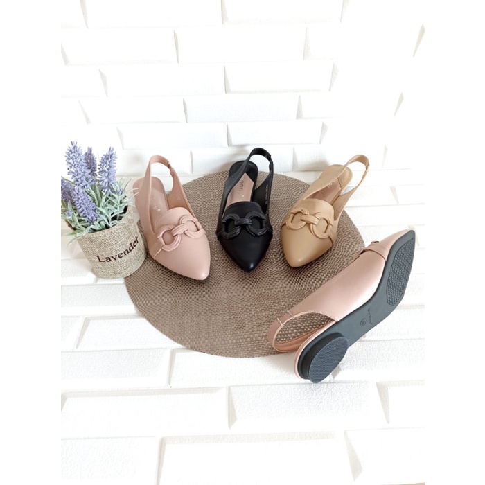 Genny Flat Shoes Wanita Tali Belakang (Jld307-0421)