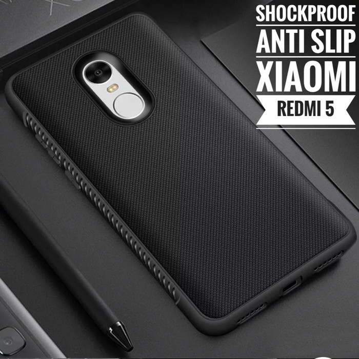 Xiaomi Redmi 5 Case Shockproof Anti Slip Slim Black Matte Softcase - Hitam
