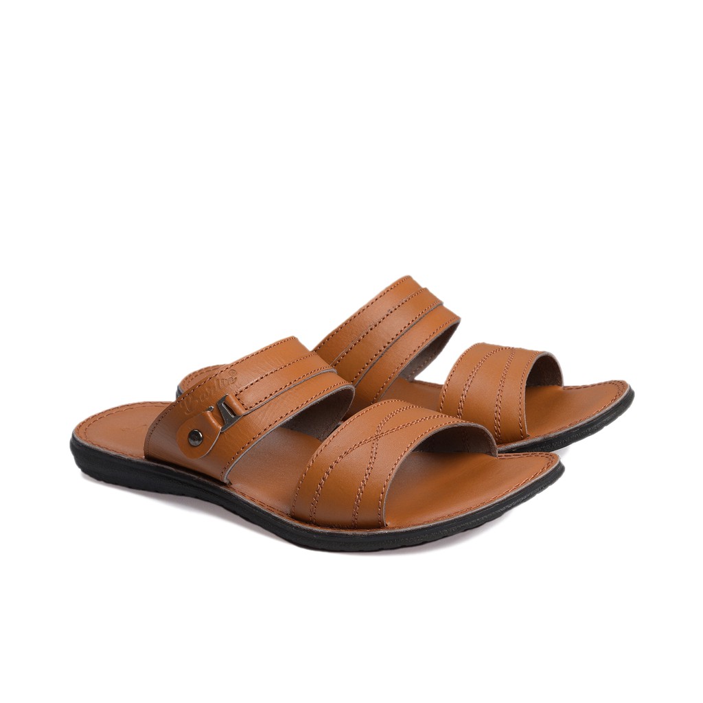 Sandal Asli Full Kulit Pria  - Sendal Terlaris Barlin Original - MS06