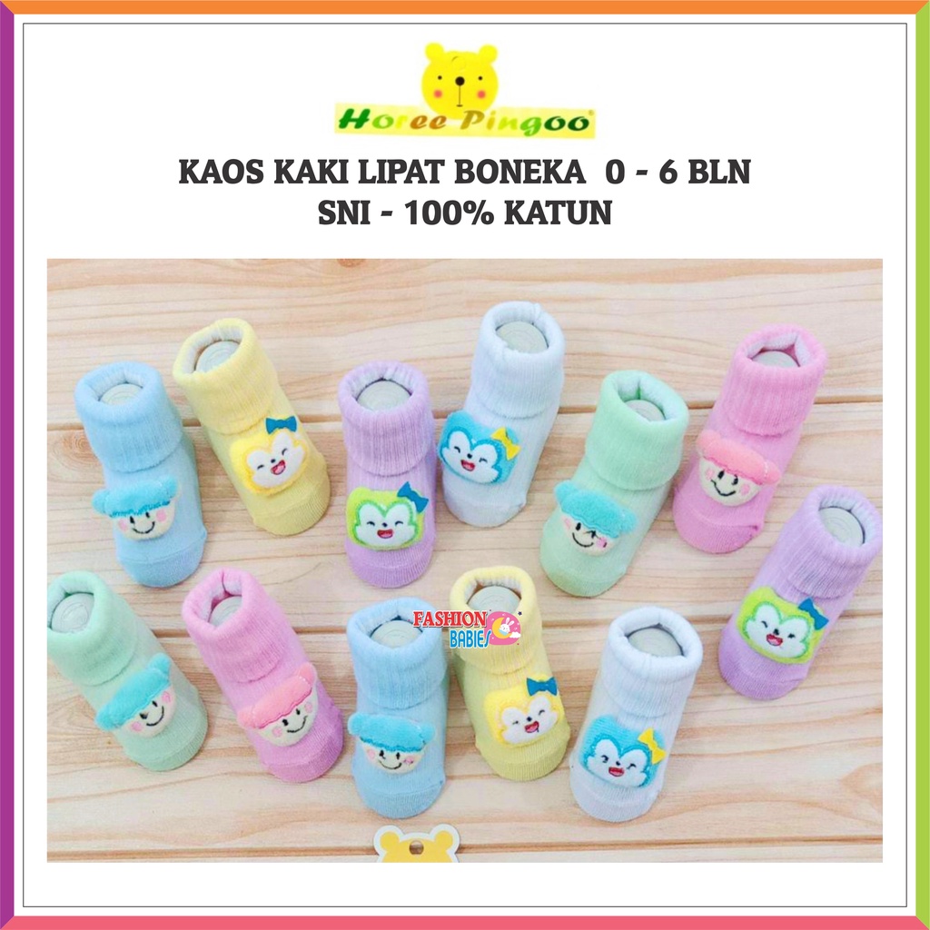 ❤ FashionBabies ❤ HOREE PINGOO KAOSKAKI LIPAT BONEKA PASTEL / KAOS KAKI NEWBORN PREMIUM TEBAL