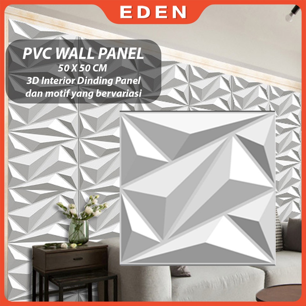 3D PVC Wall panel Dinding 50x50 cm MOTIF TRIANGLE 1 Wallpaper | Dekor rumah | Home Decor | Wall Interior Dinding