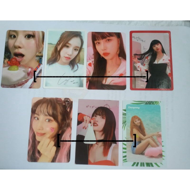 Photocard Twice Official Chaeyoung gelas Momo pigtails Twice formula of love