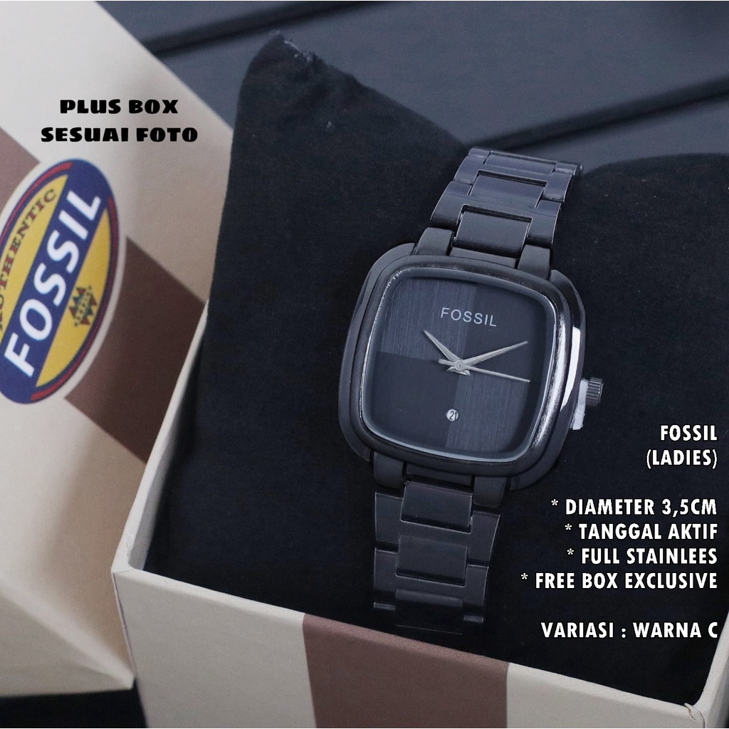 (FREE BOX) JAM TANGAN WANITA FASHION RANTAI BODY SEGI TANGGAL AKTIF