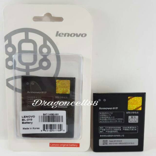 Baterai LENOVO BL210 -A536-S820-S650 Kualitas ORIGINAL 100%