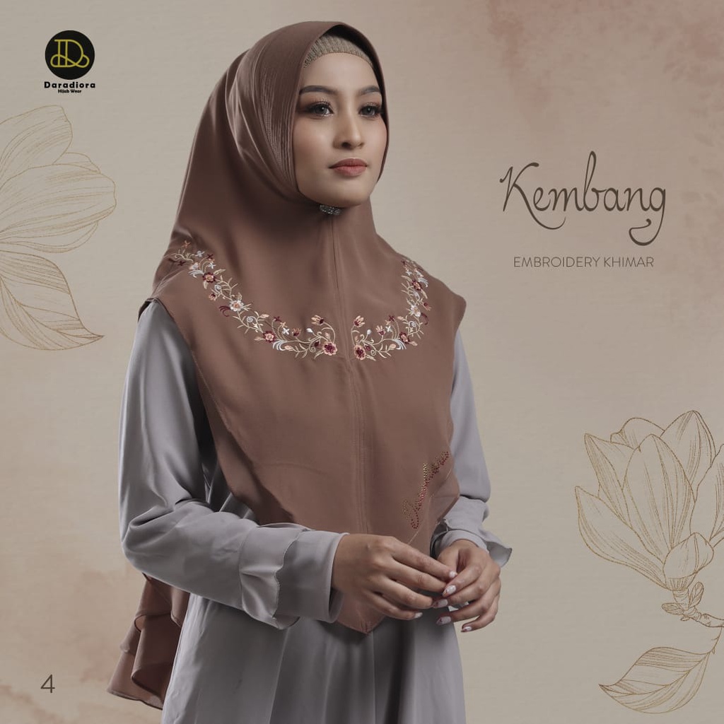 Jilbab Instan Khimar Mini Kembang Embroidery Bordir Ori Daradiora-3