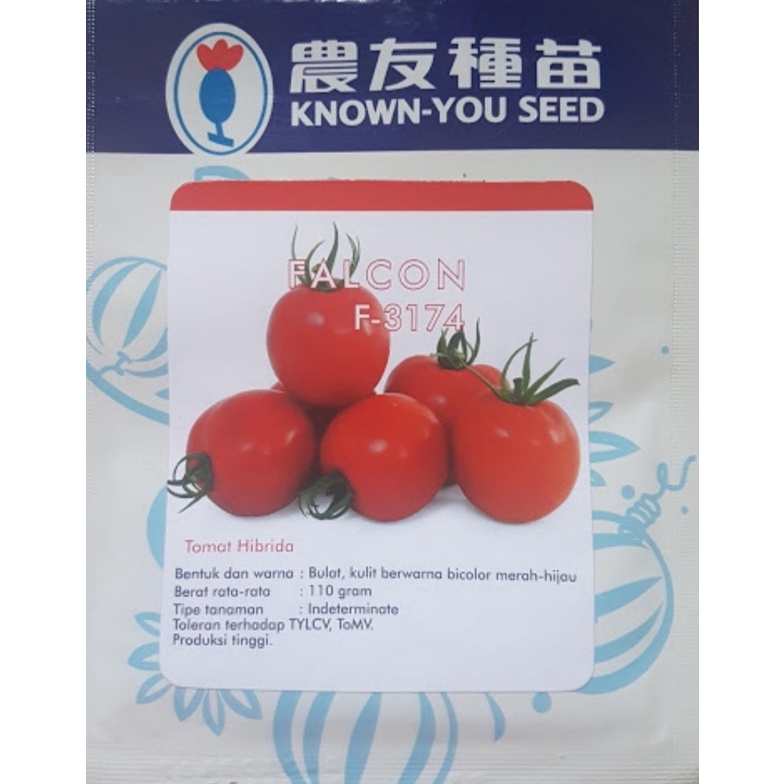 TOMAT FALCON 10 GRAM PACK BESAR benih biji tomat merah bulat tinggi tomat f1 unggul known you seed