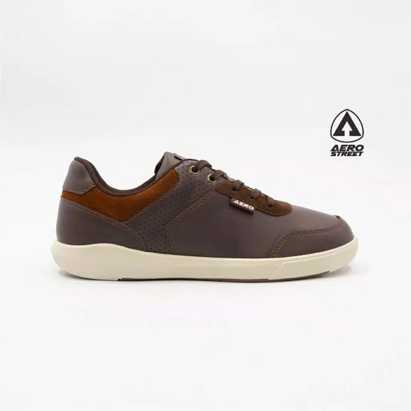 Aerostreet 40-43 Arthur Coklat Tua - Sepatu Sneakers Casual Sport Sekolah Pria Wanita Aero Street