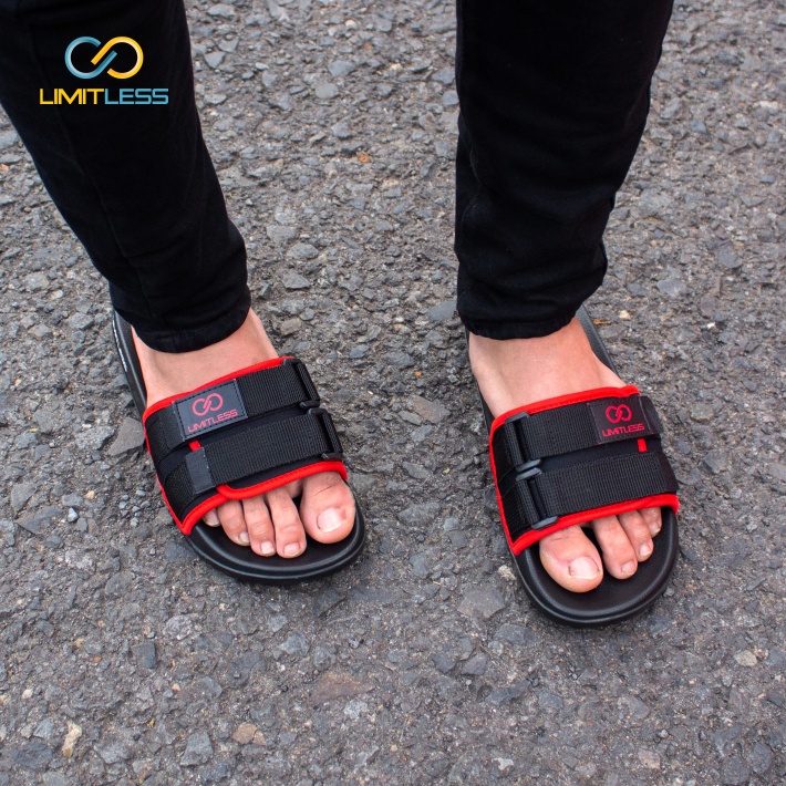 Sandal Selop Pria Casual Empuk Sendal Pria Slide Hitam Santai Sendal Cowok Anti Slip Sandal Laki-Laki