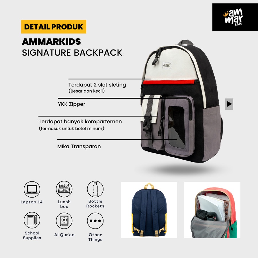 Ammar Kids Tas Anak Sekolah Ransel Ammarkids Signature Backpack Tas Laptop