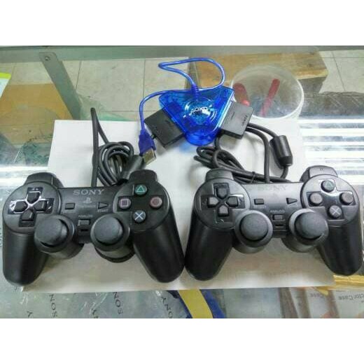 Terbaru Paket bundle 2pcs stik ps2 ori pabrik+ conventer stik ps2 to pc/ps3