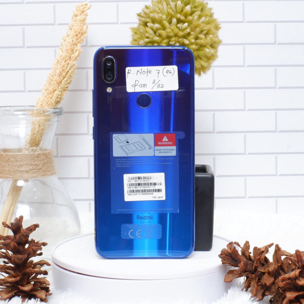 XIAOMI REDMI NOTE 7 RAM 32GB 64GB BEKAS TAM/GLOBAL Fullset - Hp Bekas Second